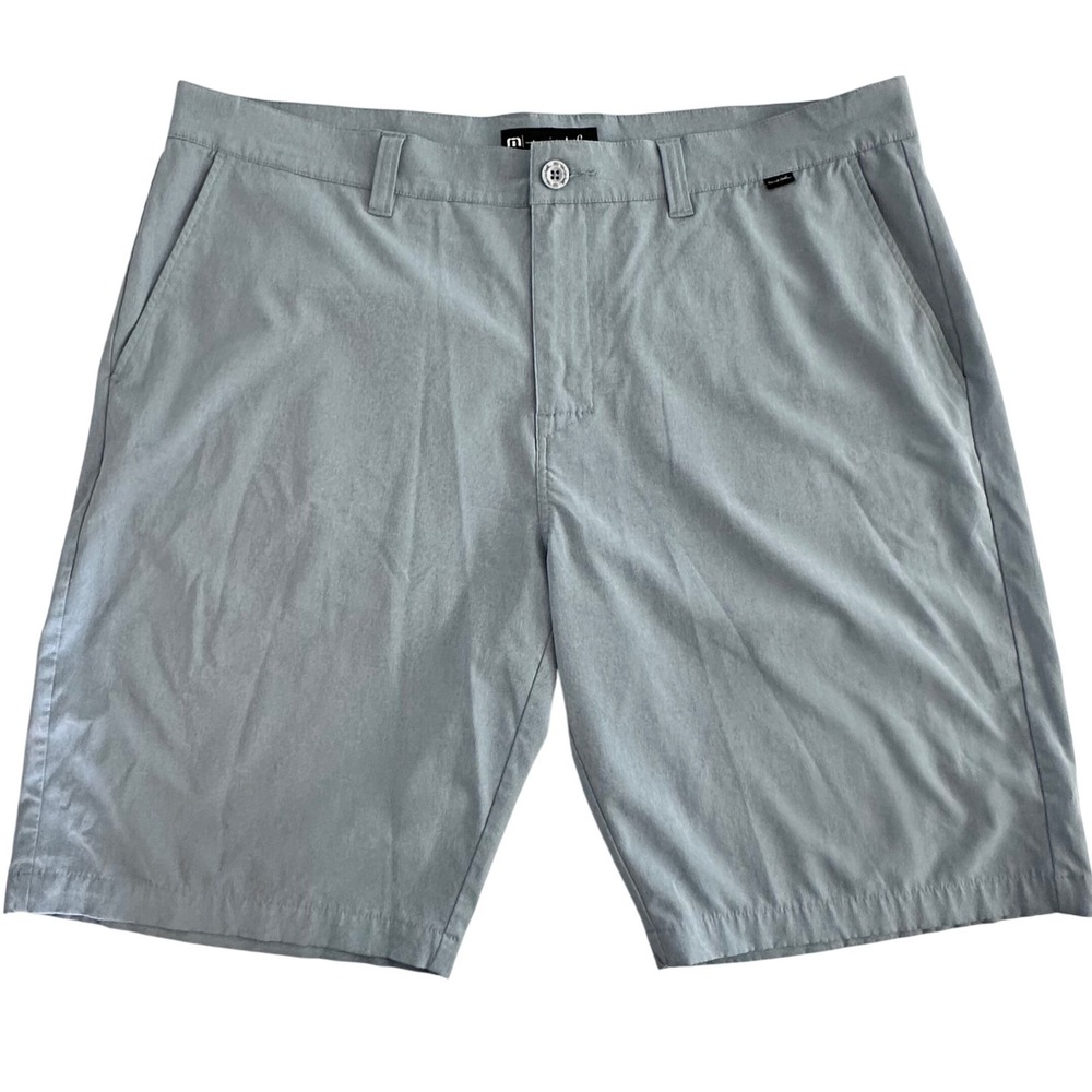 Travis Mathew Beck Mens Golf Shorts Size 40 Blue Gray Stretch Performance Casual